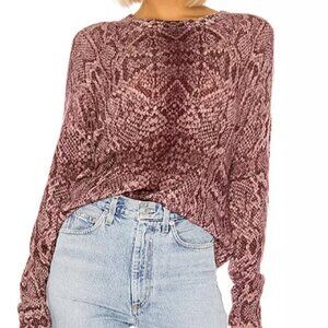 EUC 360 Cashmere Khloe snakeprint sweater pink purple XS